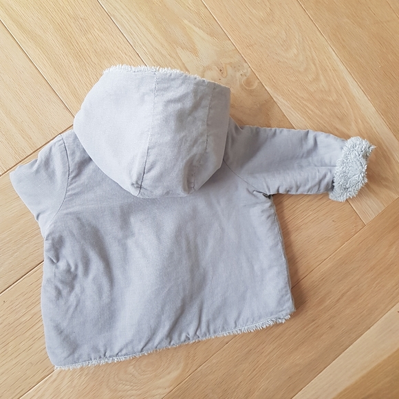 Grey Velvet Parka with inner flleece  unisex toddler (18m) - Picture 2 of 6